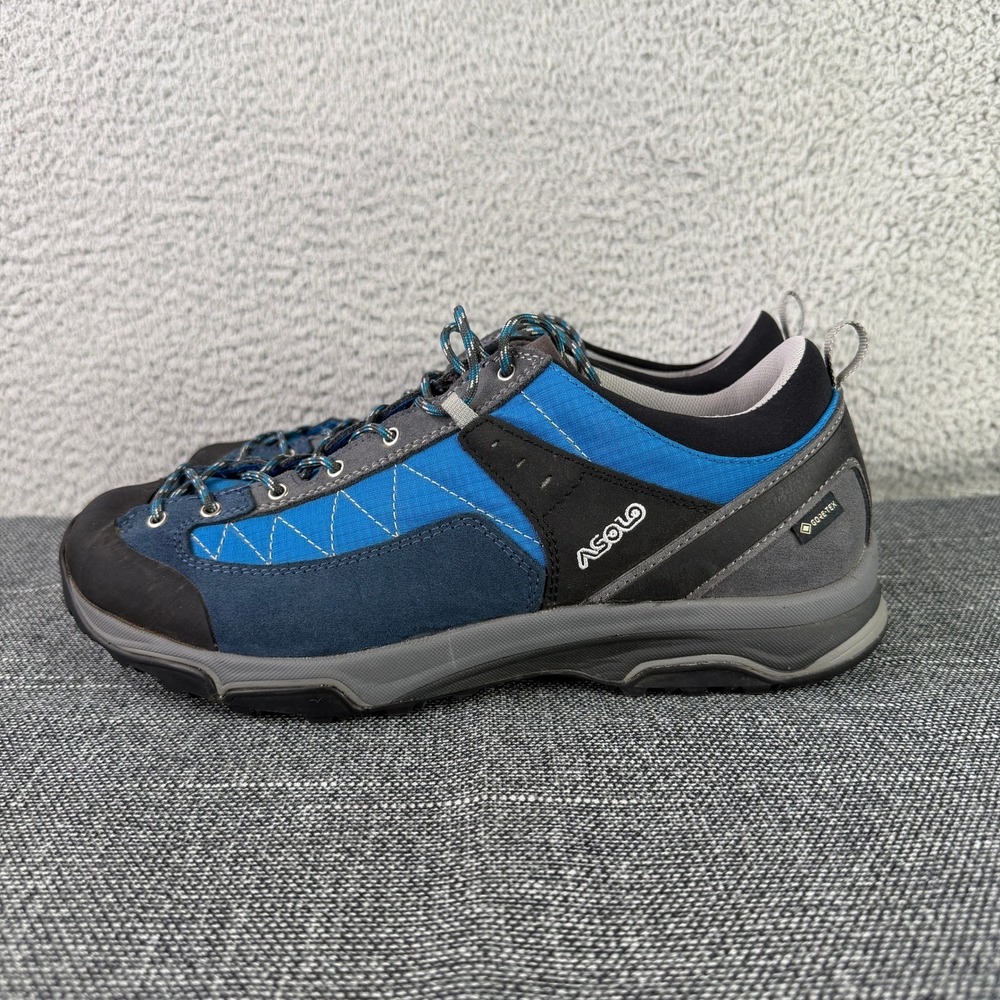 Asolo Pipe GV Hiking Shoes Mens 10 Grey Blue Gore-Tex Waterproof Vibram Trail
